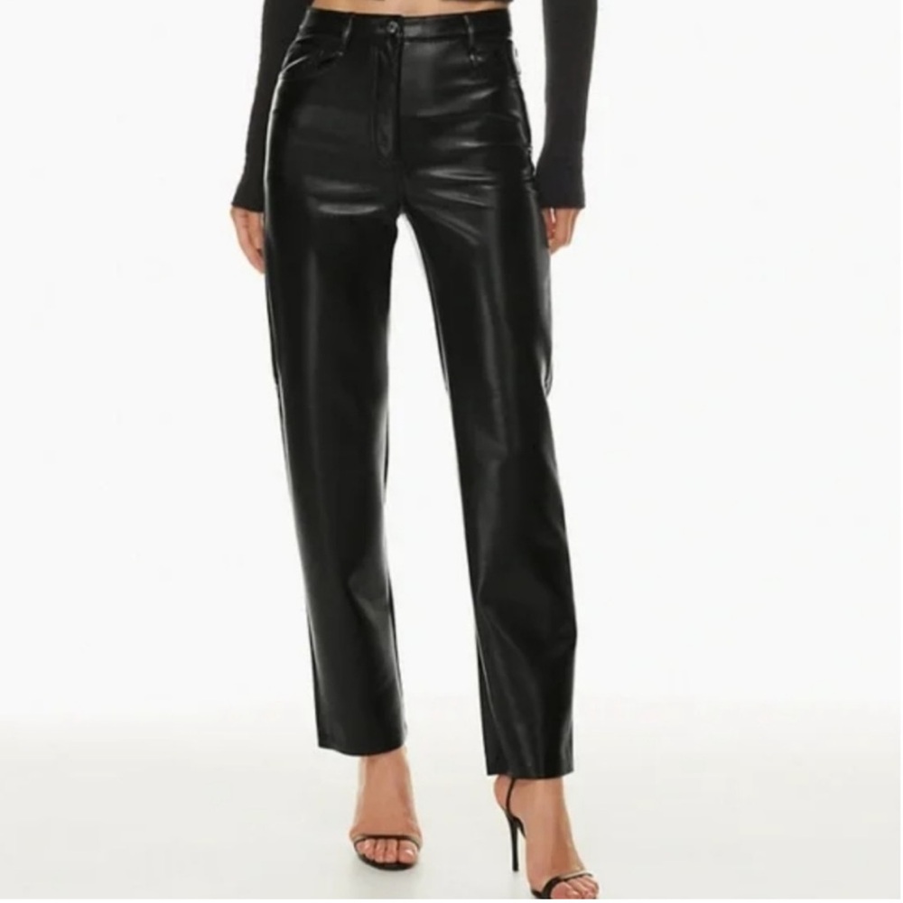 Aritzia Wilfred Melina Black Leather Pant